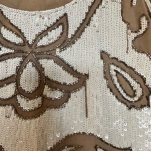 Bound Hearts Beaded Mini Dress White